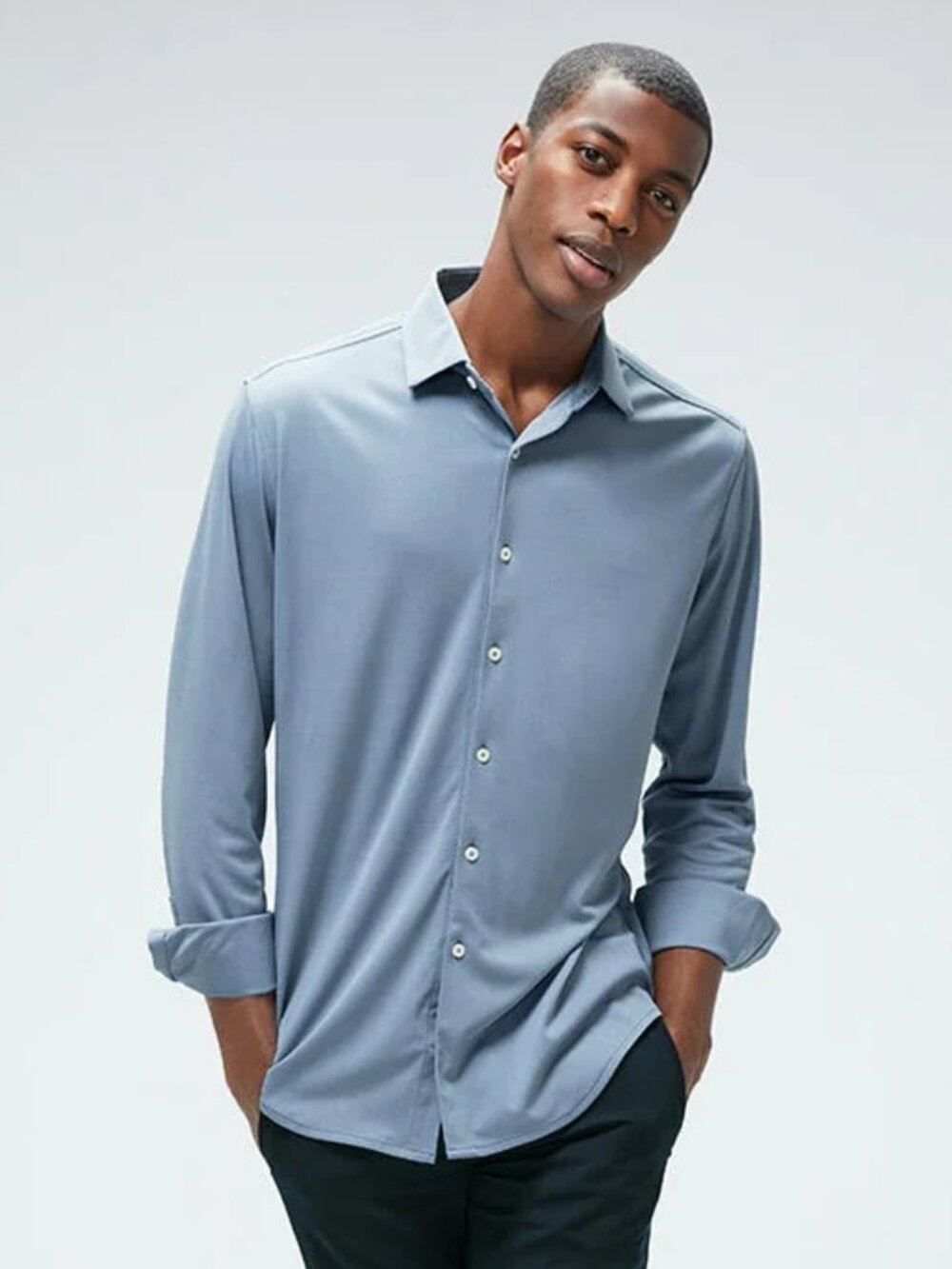 Ministry of Supply Blue Long Sleeve Dress Button Up Shirt